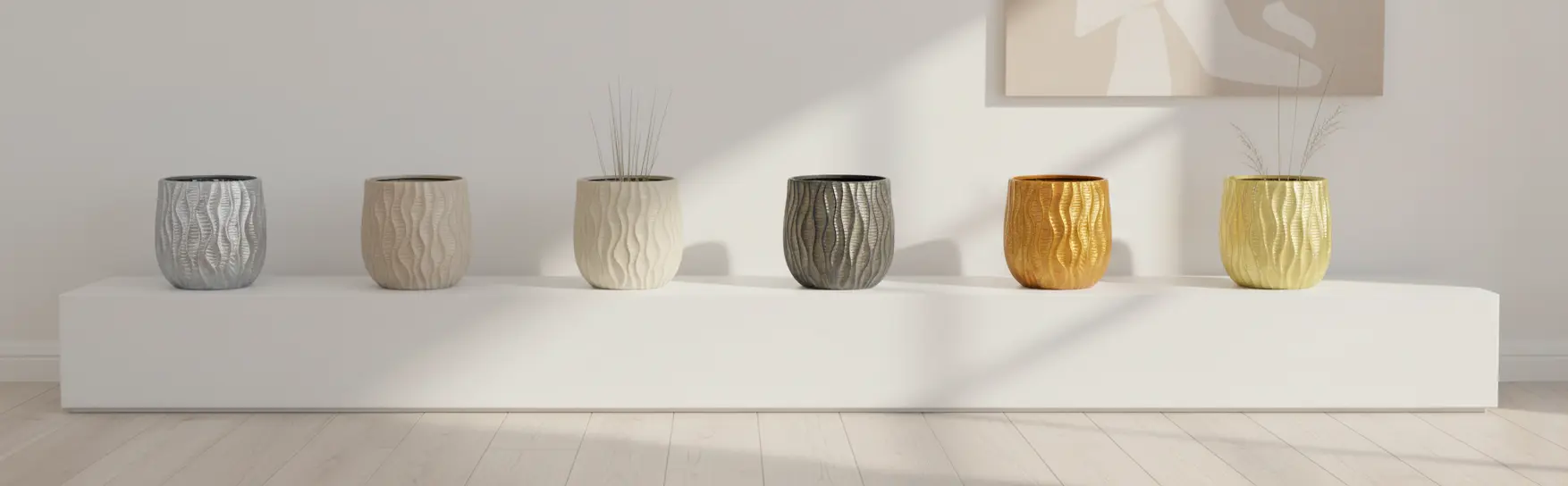 Textured Vertical Pattern Pots