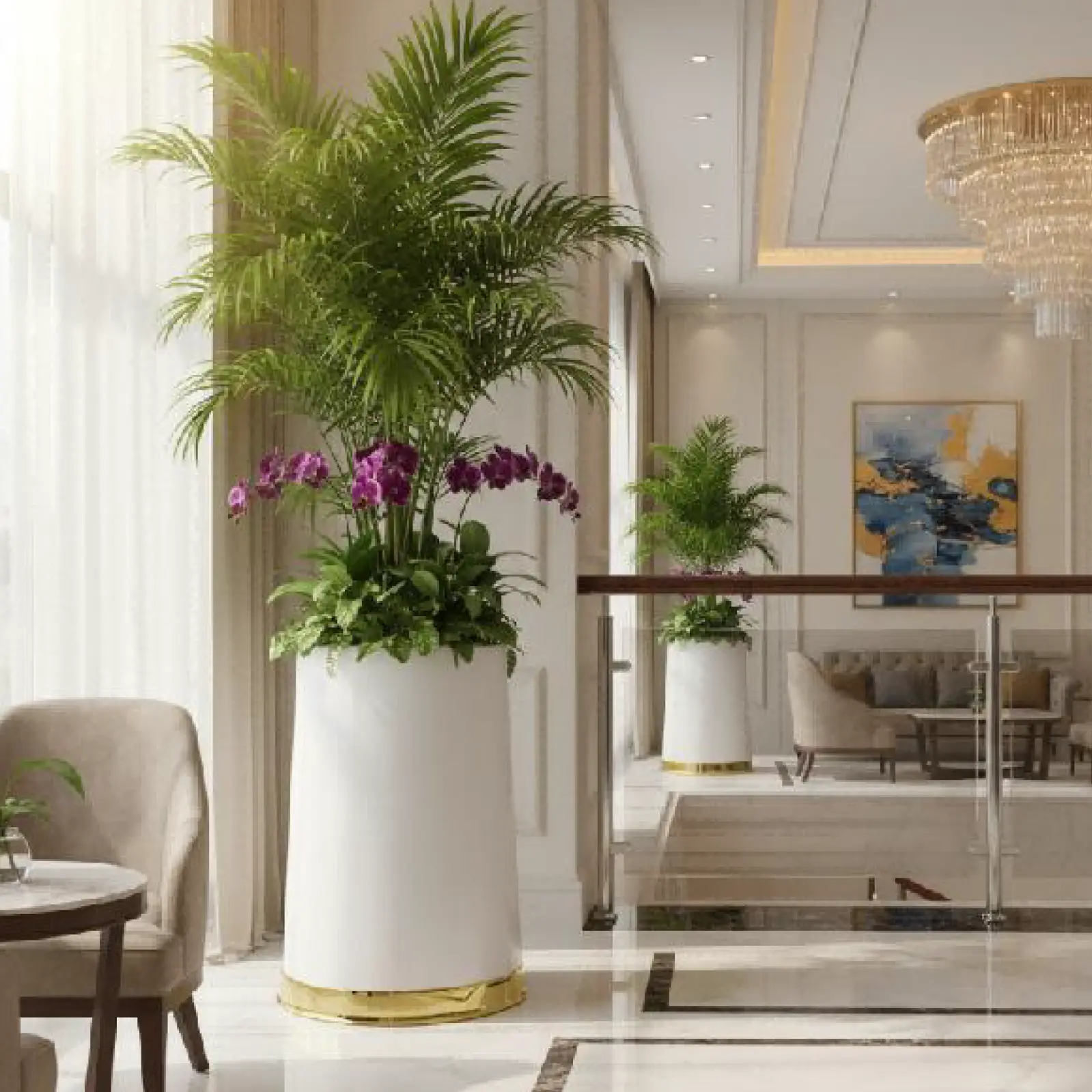 high-gloss-tall-planters-for-luxury-hotels