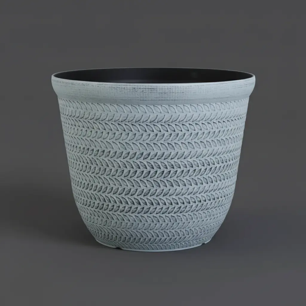 Leaf-Weave Textured Planters - Nature-Inspired Decorative Pots